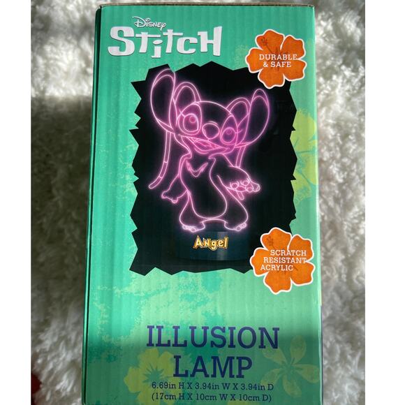 Disney Stitch Angel Illusion Lamp NEW LED 3D Night Light Acrylic For Any Room - Picture 5 of 7
